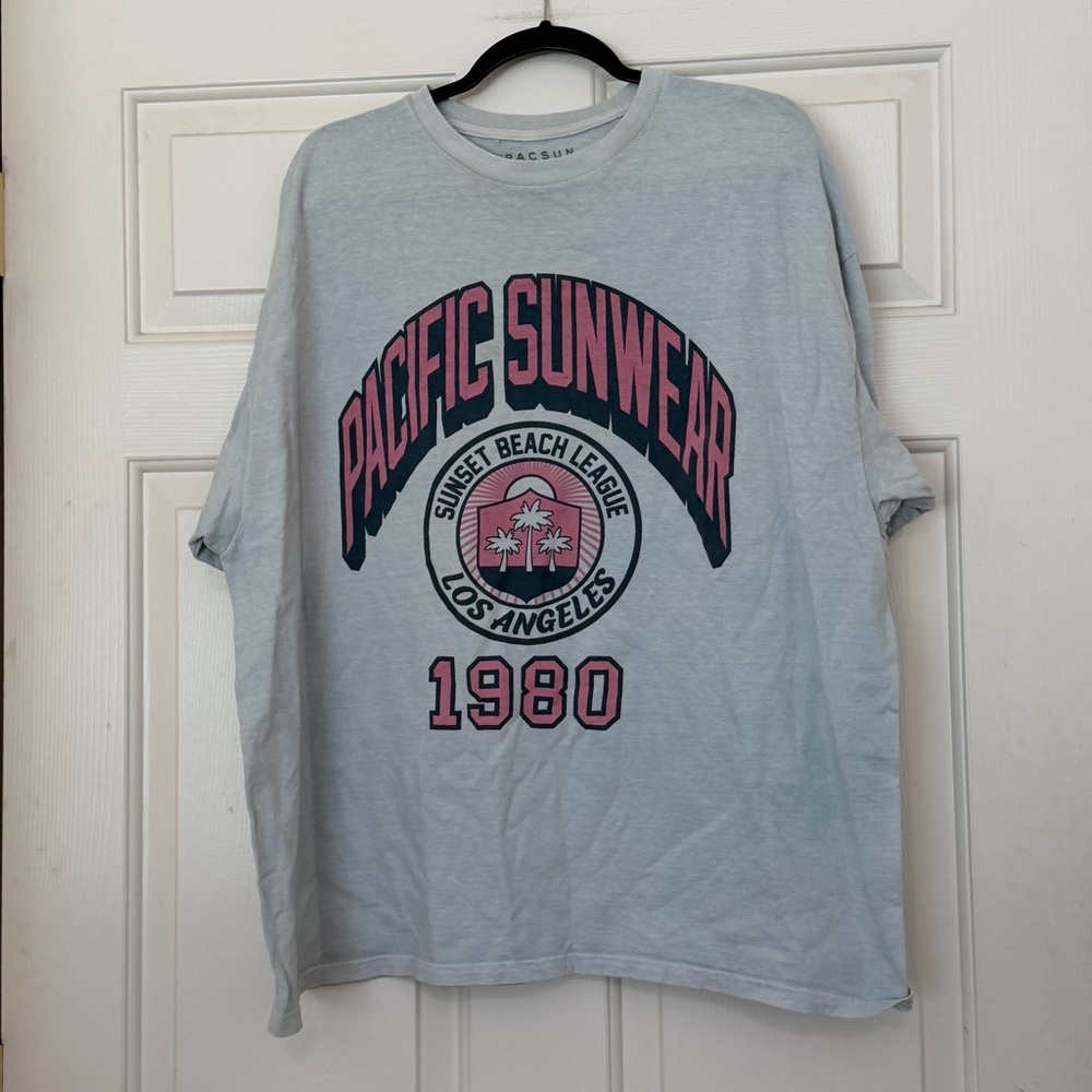 Pacsun Pacific Sunwear Sunset T-Shirt Light Blue Size XL